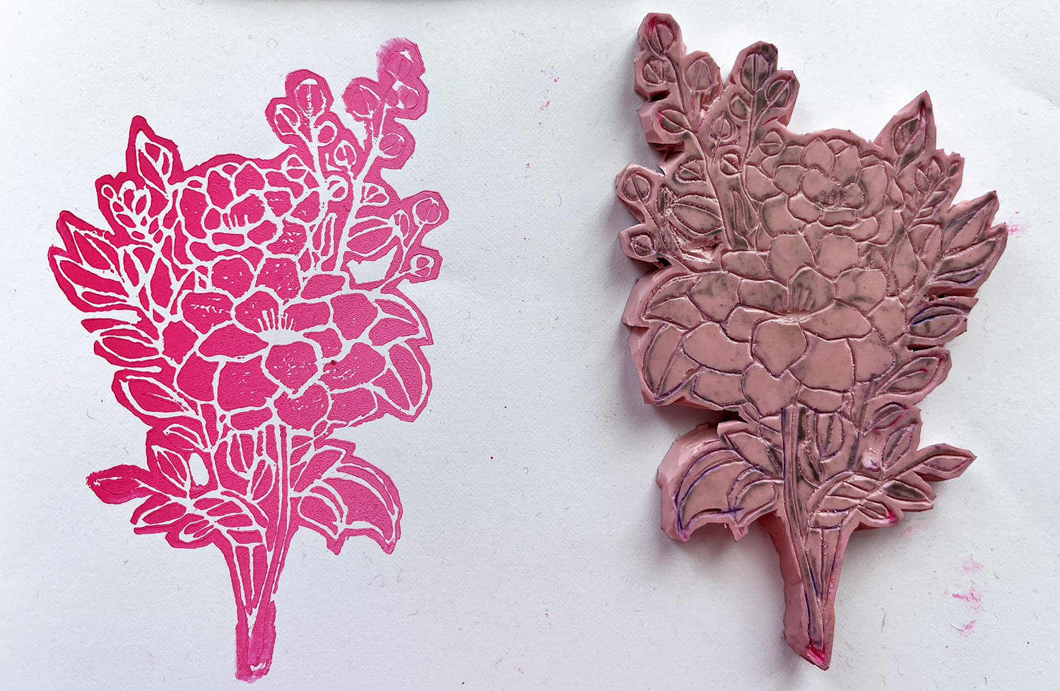 Carve a Rubber Stamp from a Linocut Block 